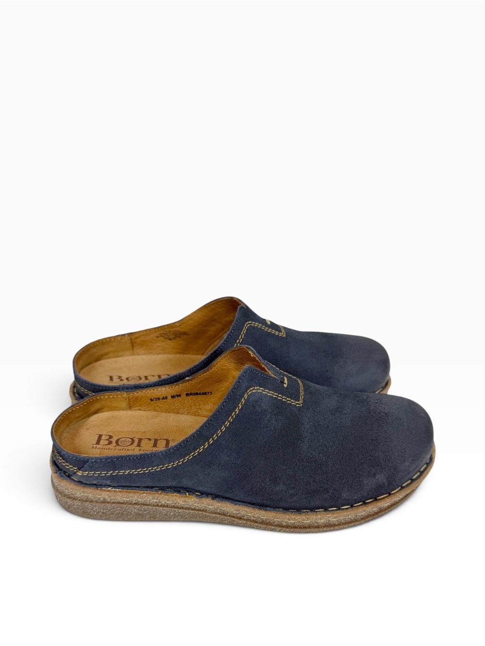 BORN Women's 9 Seanna Blue Suede Slip on Mule